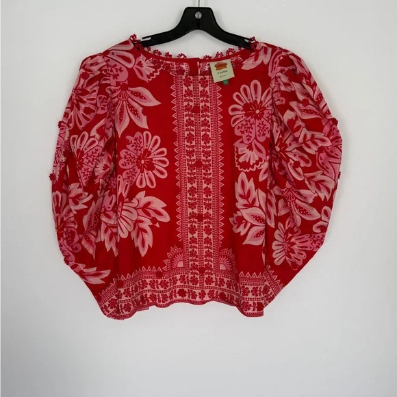 Farm Rio Flora Tapestry Red Top - Size XL - Picture 2 of 10